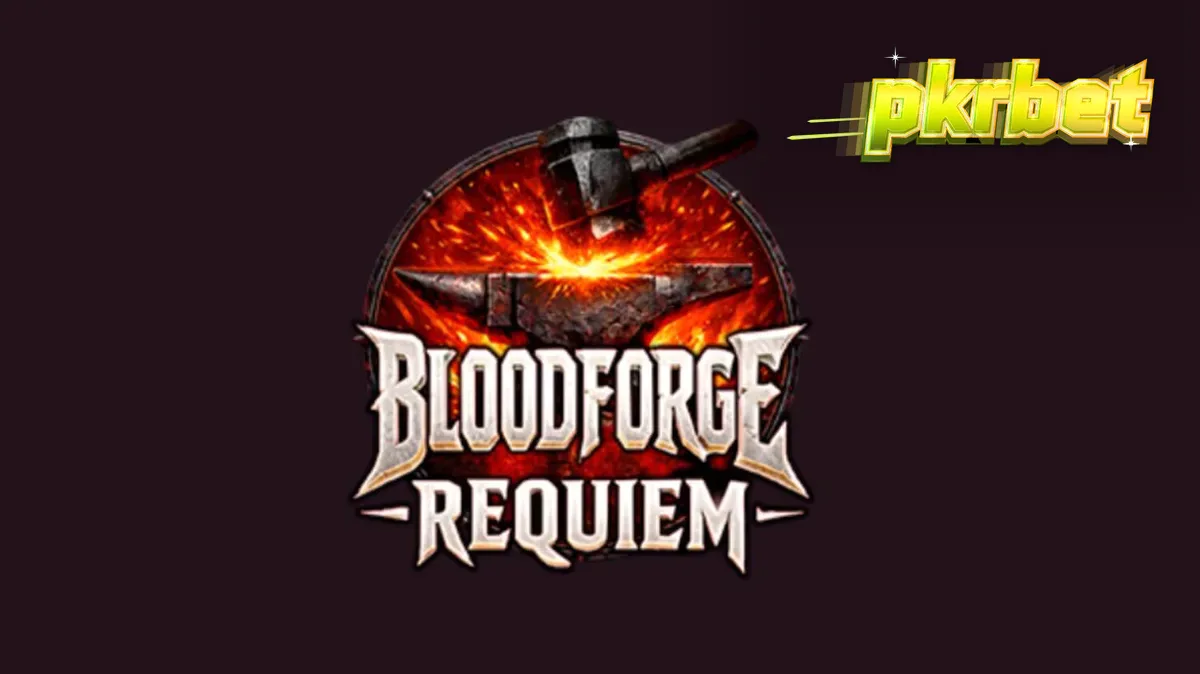 Interface do slot Bloodforge Requiem com tema de fantasia sombria e forja